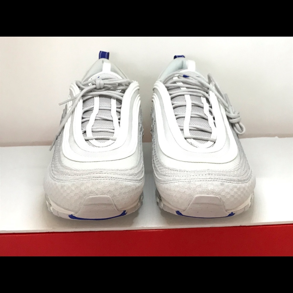Nike Air Max 97 Premium Pure Platinum Racer Blue - Picture 7 of 8
